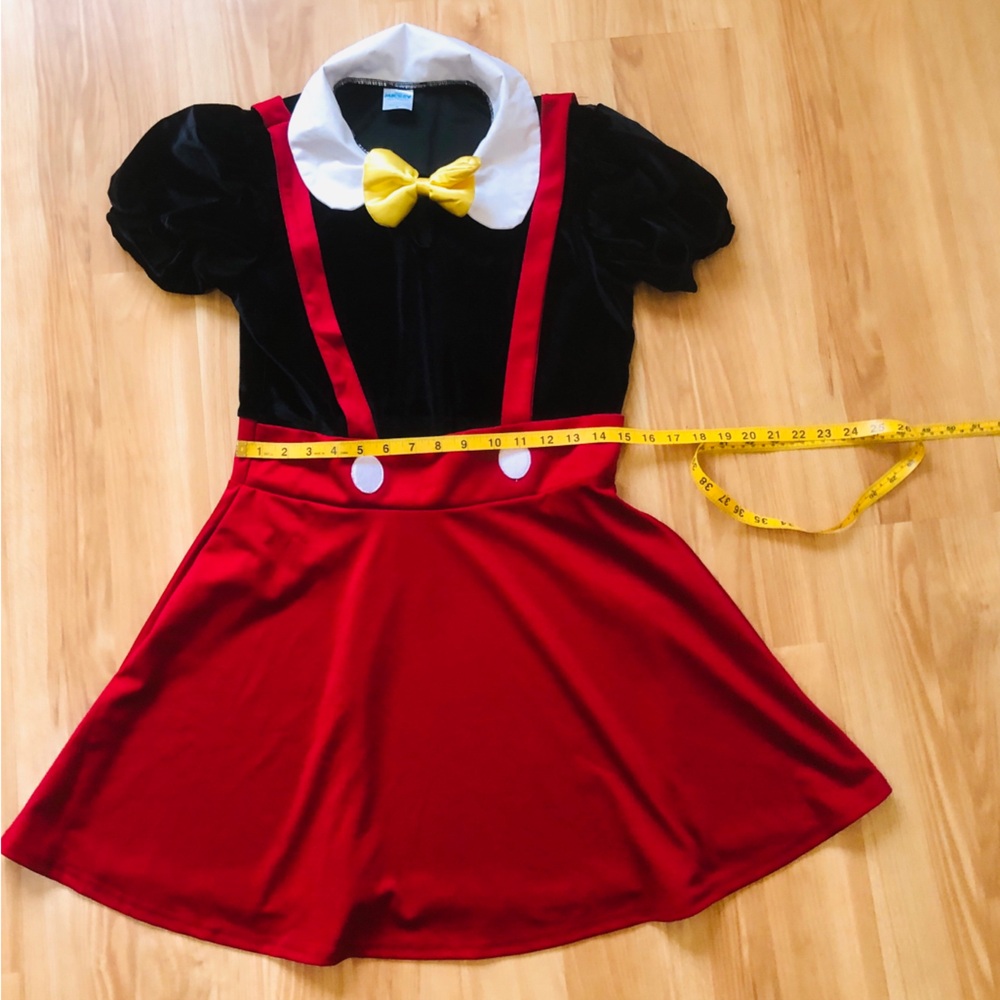 Minnie’s Mouse Women Classic Costume  Red and Black  with Yellow Bow